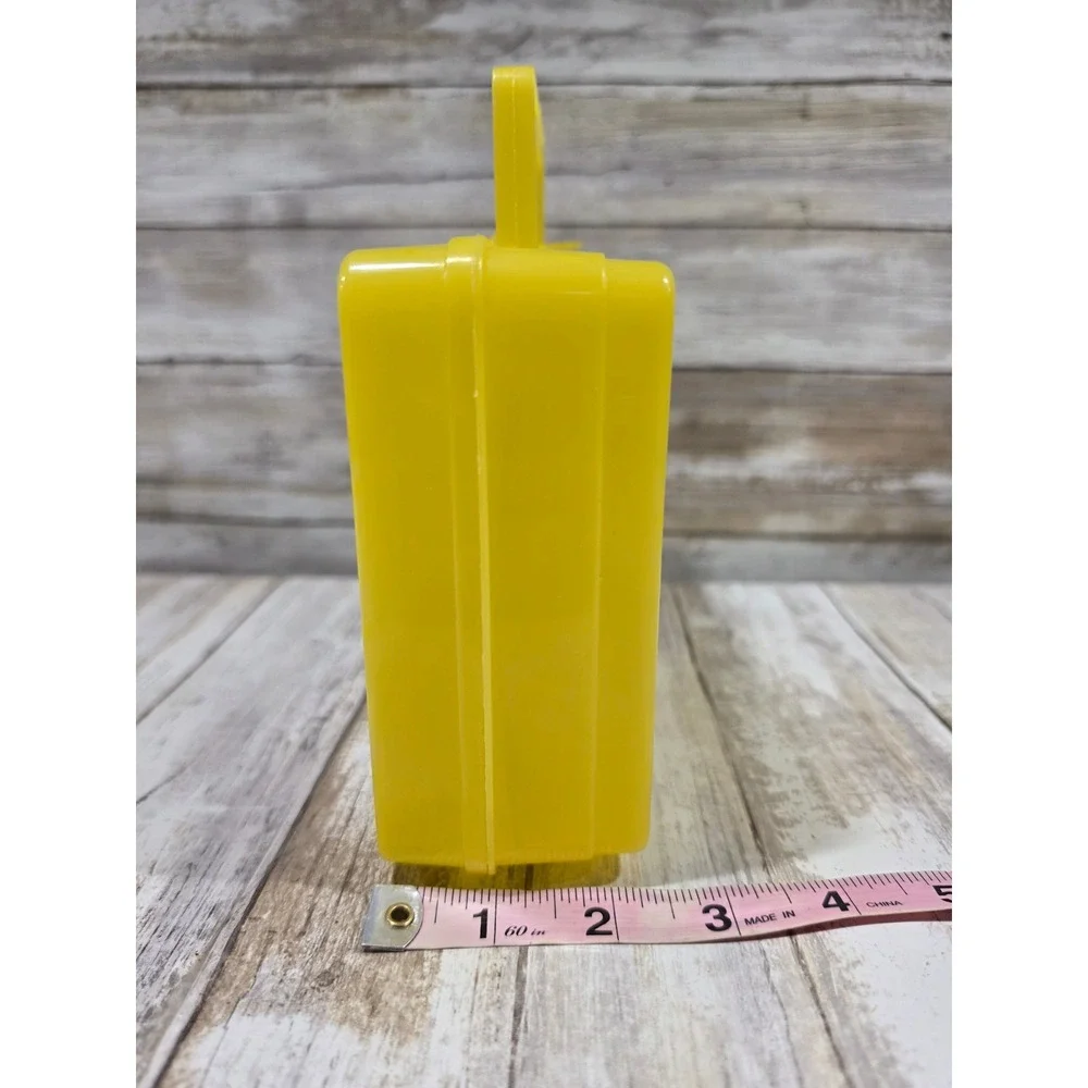 Vintage Crayola Katchalls Yellow Plastic Storage Case Alphabet Graphic C232 USA